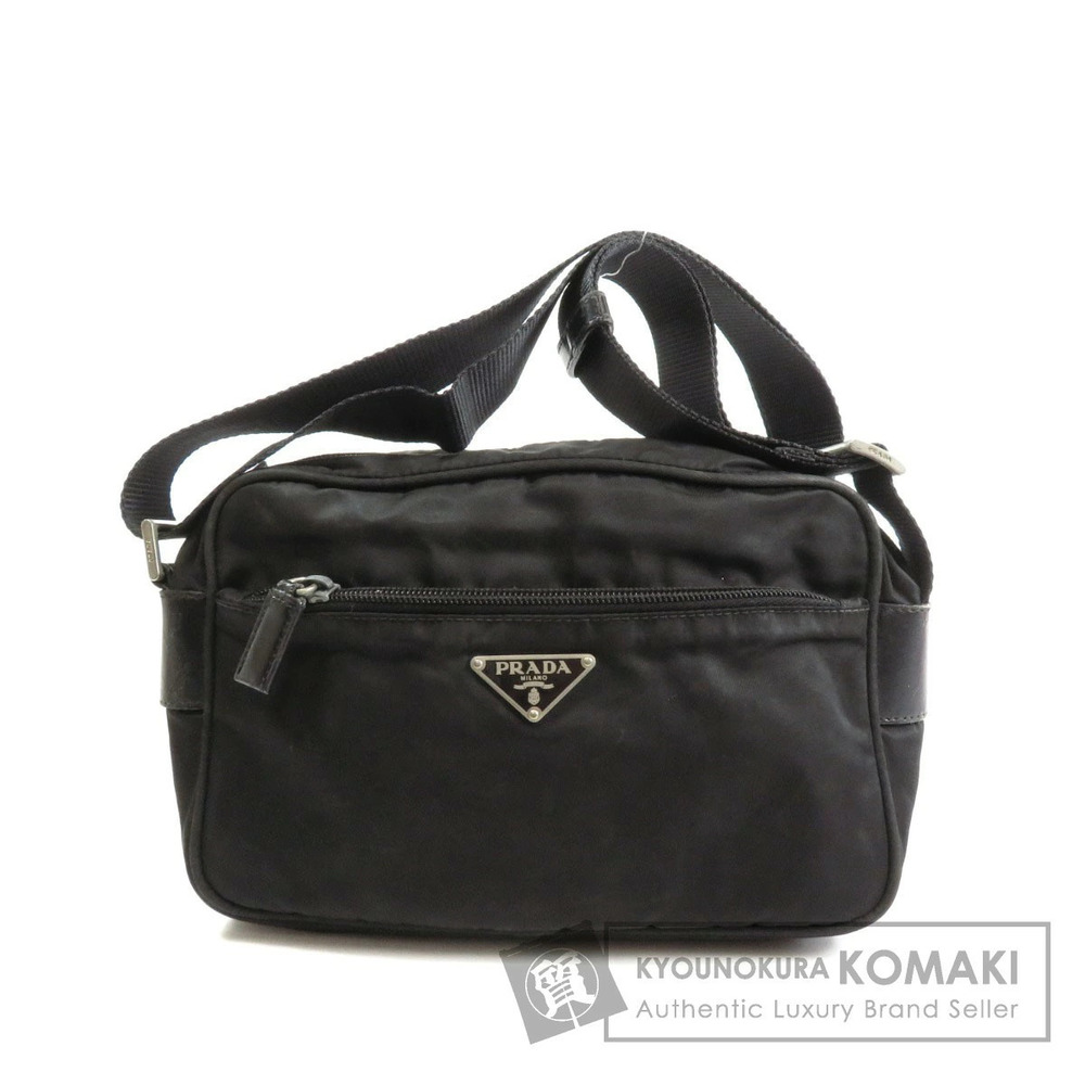 Prada logo plate Black Shoulder Crossbody bag
